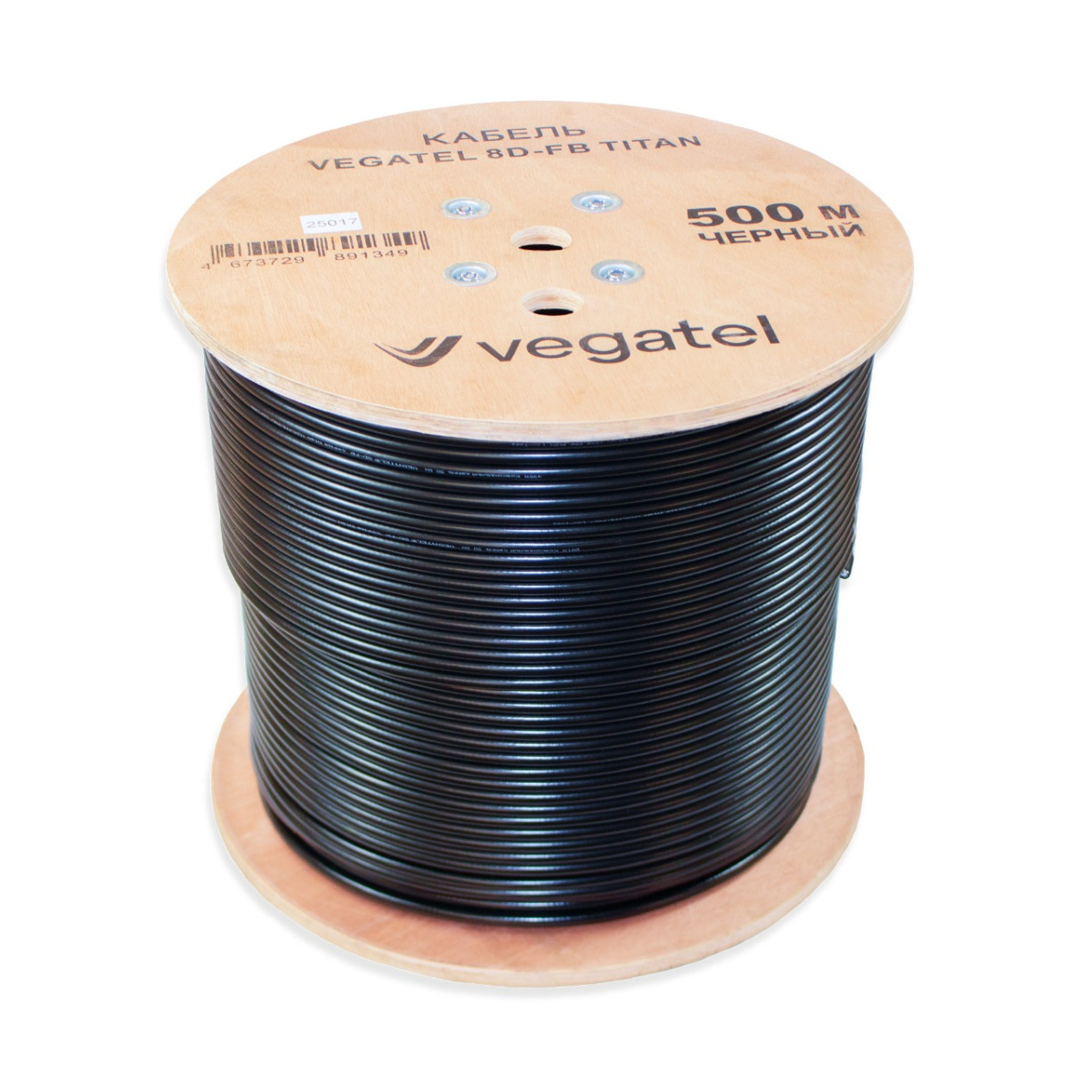 Кабель коаксиальный VEGATEL 8D-FB (Titan, черный) бухта 500м