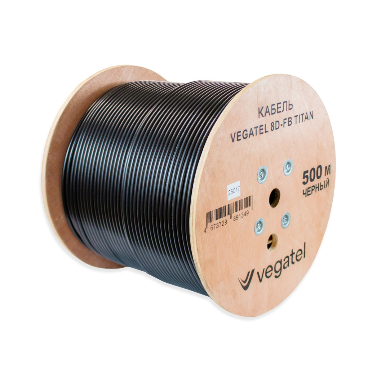 Кабель коаксиальный VEGATEL 8D-FB (Titan, черный) бухта 500м