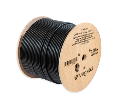 Кабель VEGATEL RG-213 Cu (ГОСТ, PVC, черный)