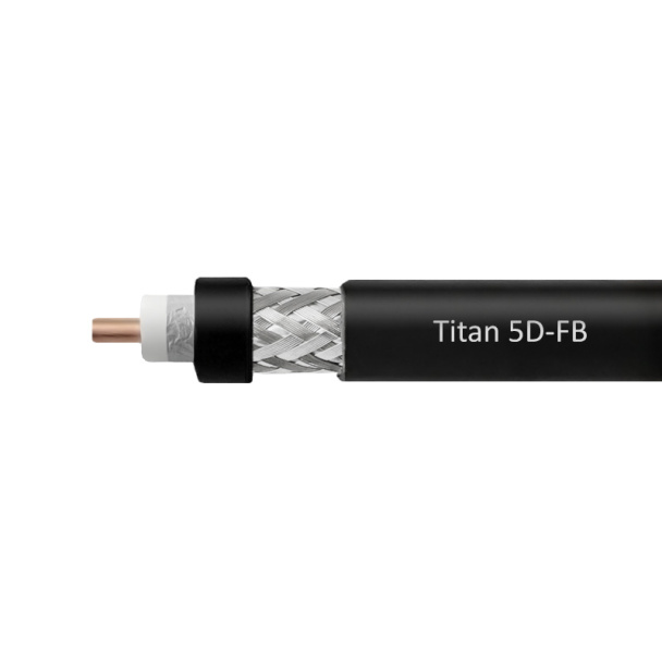 Кабель коаксиальный VEGATEL 5D-FB (Titan, черный) бухта 200м
